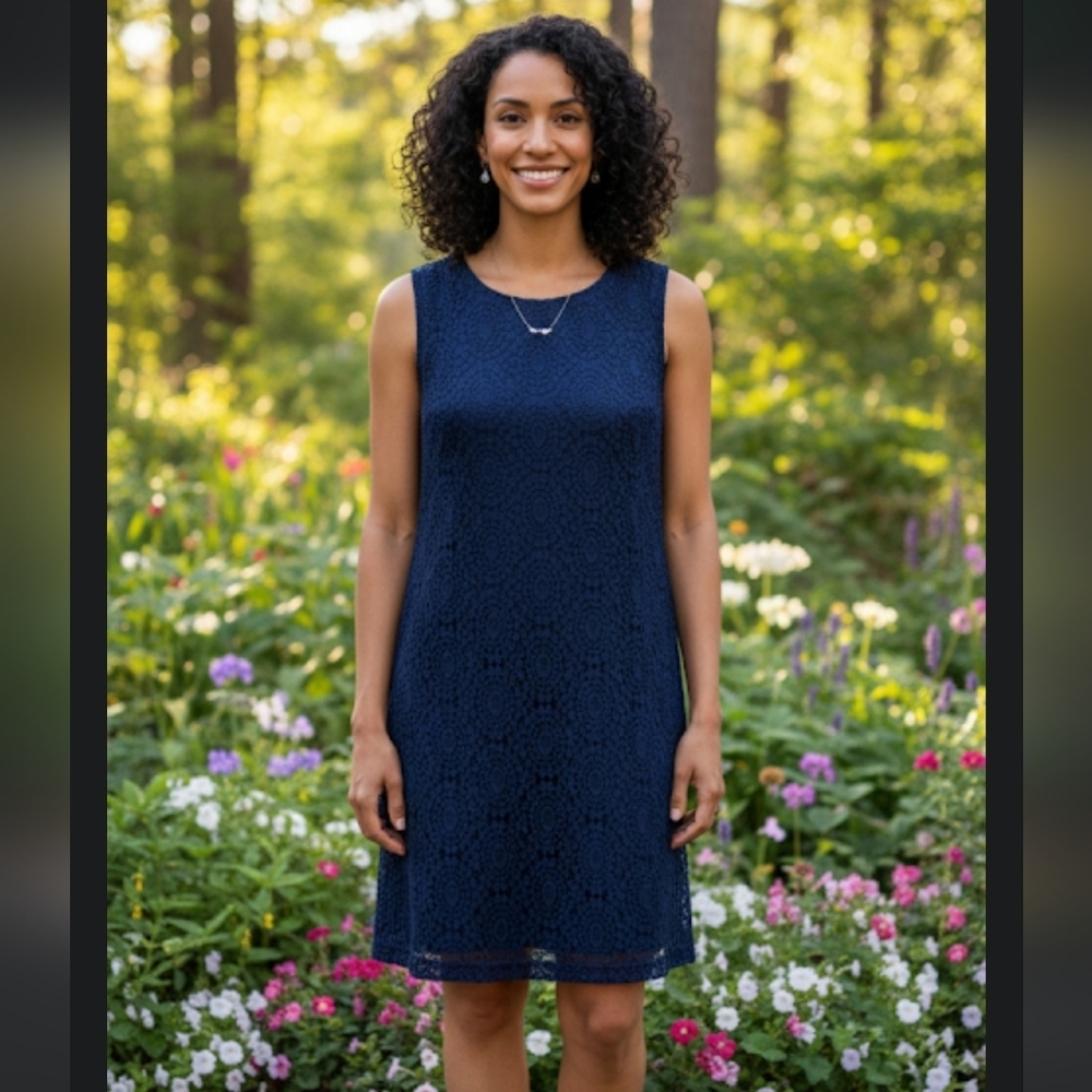⭐NWT Sharagano Lace Blue Dress